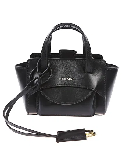Hidesins Flap Xs Leather Tote Bag In Black