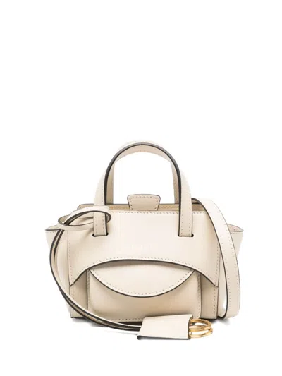 Hidesins Flap Xs Leather Tote Bag In White