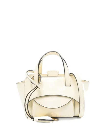 Hidesins Flap Xs Leather Tote Bag In Neutral