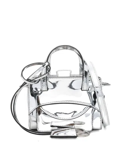 Hidesins Flap Xs Tote Bag In Silver