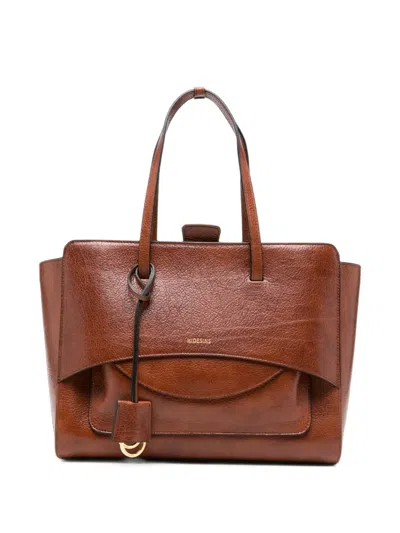 Hidesins Grained Leather Tote Bag In Purple