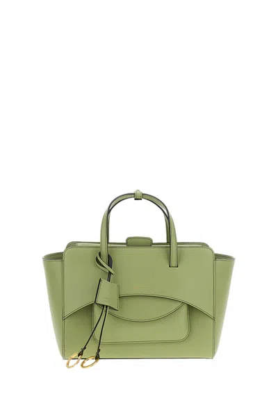 Hidesins Green Flap M Leather Crossbody Bag In Pattern