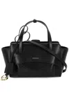 Hidesins Structured Leather Shoulder Bag Flap Design In Black