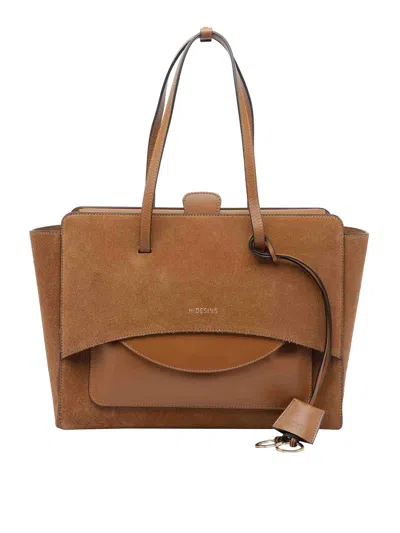 Hidesins Large Flap Handbag In Brown