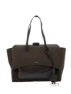 Hidesins Large Flap Suede Tote Bag In Brown