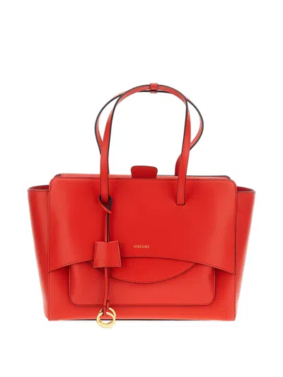 Hidesins Large Flap Tote Bag In Red