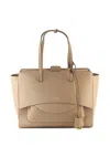 Hidesins Large Flat Leather Shouder Bag In Neutral