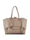 Hidesins Soft Calfskin Leather Shoulder Bag With Top Handles In Neutral