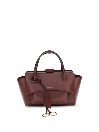 Hidesins Leather Flap Top Handle Bag In Wine