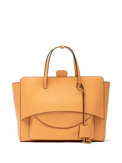 Hidesins Leather Shoulder Bag In Orange