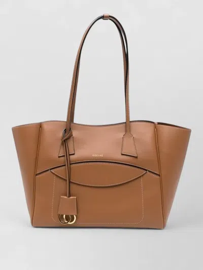 Hidesins Leather Shoulder Shopper Bag Double Handles In Blue