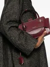 Hidesins Medium Leather Tote Detachable Shoulder Strap In Red