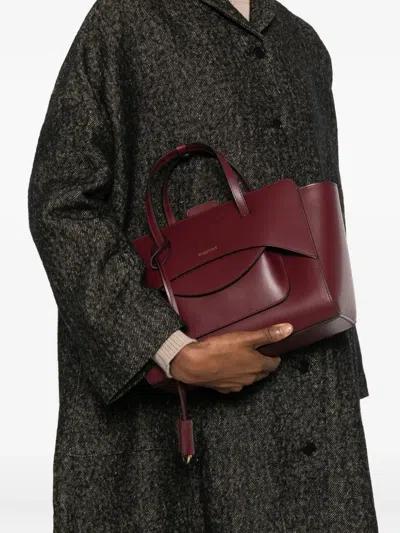 Hidesins Leather Tote Bag In Red