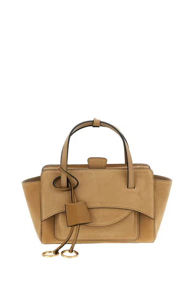 Hidesins Light Brown Flap S Suede Crossbody Bag