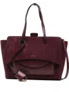 Hidesins Logo-detail Suede Tote Bag In Burgundy