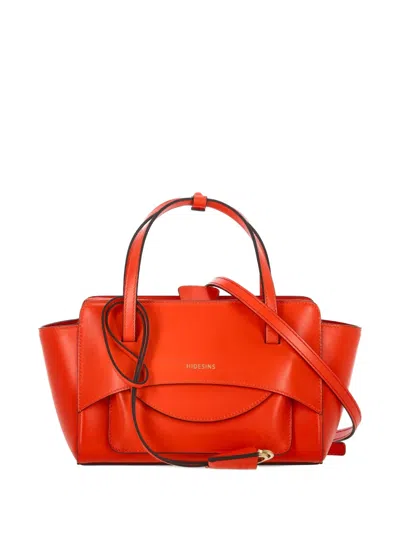 Hidesins Logo-lettering Leather Tote Bag In Red