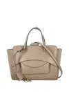 Hidesins Structured Leather Shoulder Bag Flap Design In Nude