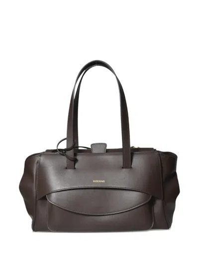 Hidesins Logo-print Shoulder Bag In Brown