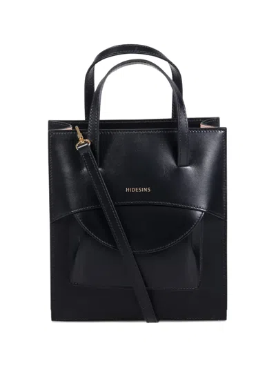 Hidesins Logo-stamp Leather Tote Bag In Black