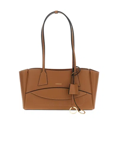 Hidesins Logo-letter Shoulder Bag In Brown