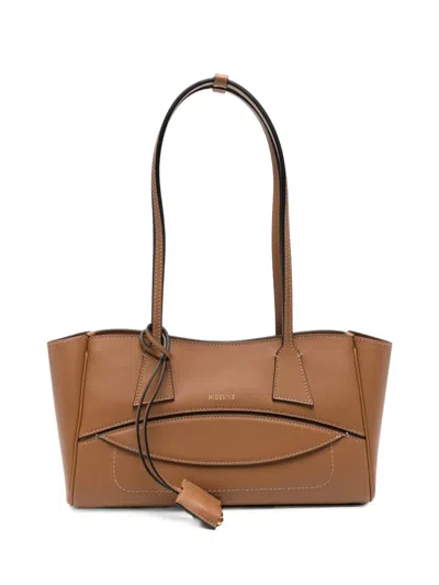 Hidesins Logo-print Leather Shoulder Bag In Red
