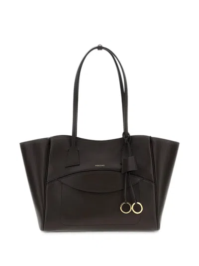 Hidesins Logo-print Leather Tote Bag In Brown