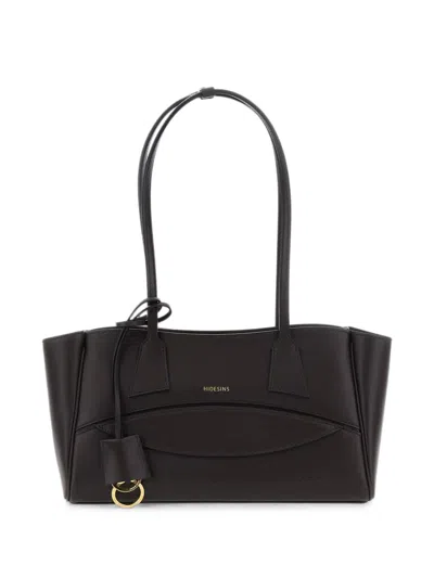 Hidesins Dark Brown Shopper S Soft Leather Shoulder Bag In Black