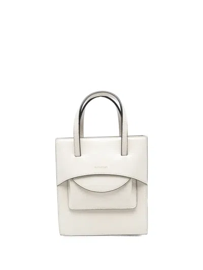 Hidesins Butter M Premier Front Flap Pocket Leather Handbag In White