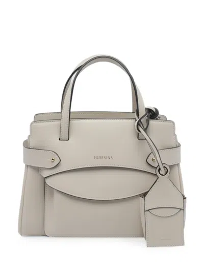 Hidesins Lullaby Fiore Leather Tote Bag In Gray