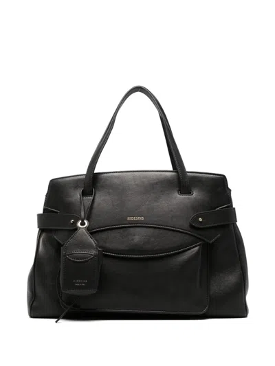 Hidesins Lullaby Medium Leather Tote In Black