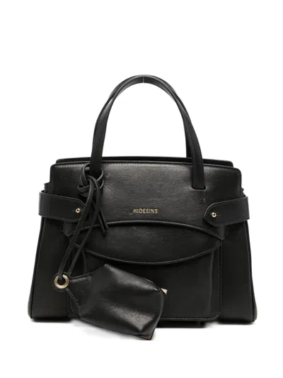 Hidesins Lullaby Small Leather Tote In Black