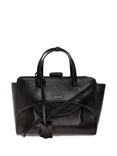 Hidesins Medium Flap Lagoon Tote Bag In Black