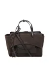 Hidesins Medium Flap Suede Tote Bag In Brown