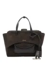 Hidesins Medium Flap Suede Tote Bag In Brown