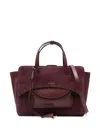 Hidesins Medium Flap Suede Tote Bag In Red