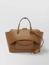 Hidesins Medium Leather Tote Adjustable Strap In Brown