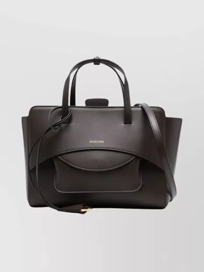 Hidesins Medium Leather Tote Featuring Shoulder Strap In Brown