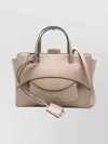 Hidesins Medium Leather Tote With Flap And Strap