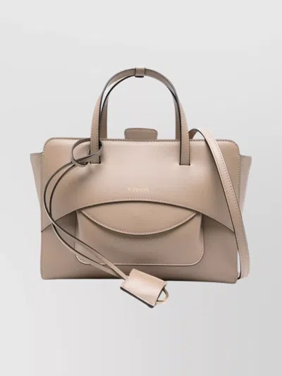 Hidesins Medium Leather Tote With Flap And Strap