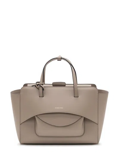 Hidesins Mini Calf Leather Flap Shoulder Bag In Dove