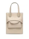 Hidesins Mini Flap Leather Tote Bag In Neutral