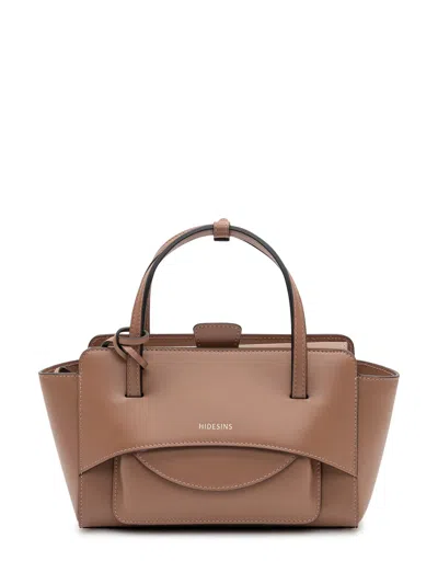 Hidesins Mini Flap Shoulder Bag In 100% Calf Leather In Caramel