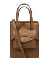 Hidesins Mini Flap Tote Bag In Brown