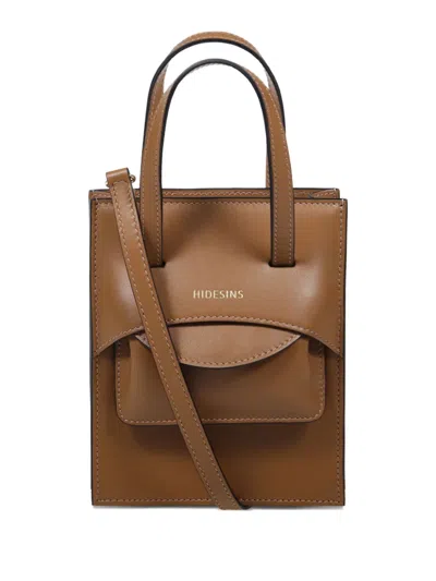 Hidesins Mini Flap Tote Bag In Brown