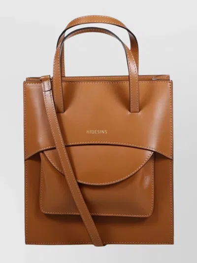 Hidesins Mini Leather Bag Adjustable Strap In Brown