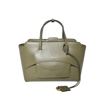 Hidesins Moss Green Leather Flap M Medium Shopper Bag
