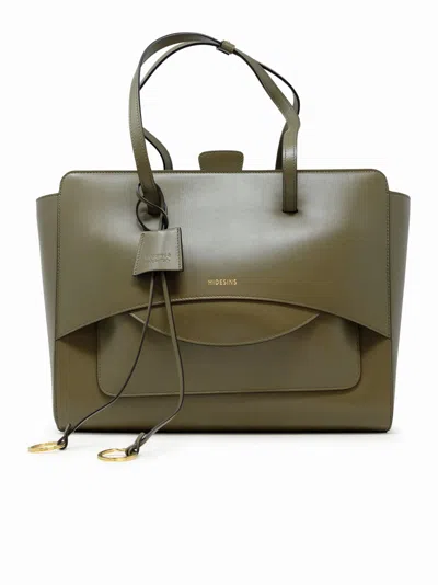 Hidesins Musk Leather Handbag In Green