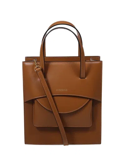 Hidesins Pocket Leather Handbag In Brown
