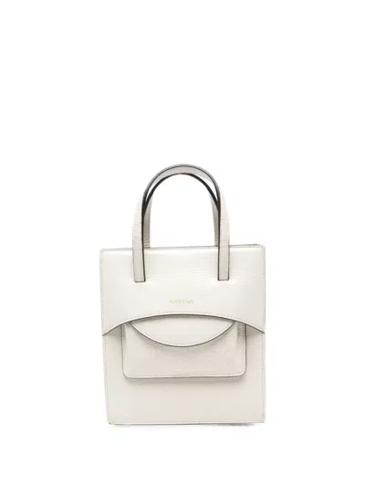 Hidesins Pocket Leather Handbag In White
