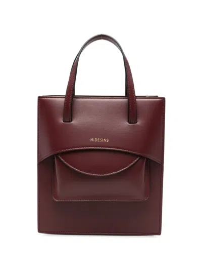 Hidesins Pocket M Logo-print Front-flap Tote Bag In Red